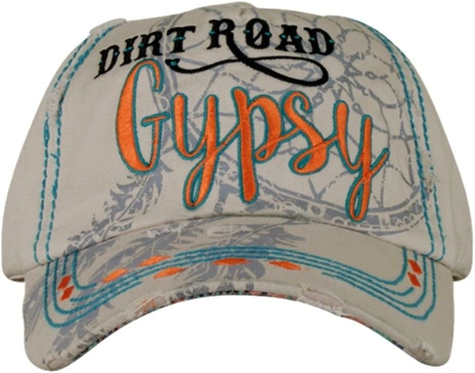 Catchfly Off White Dirt Road Gypsy Baseball Hat (1751HBW)