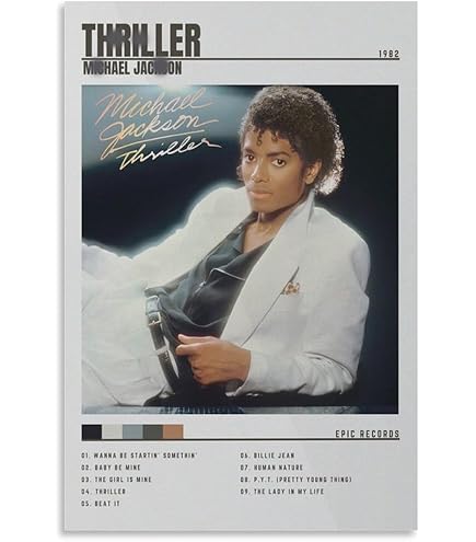 Thriller Album Poster Michael Jackson Musical Gift Canvas Wall Art