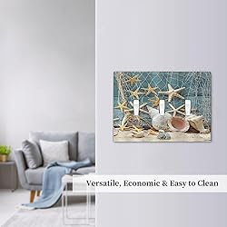 Beach Starfish Shell Sea Snail Blue Wood 3 Gang