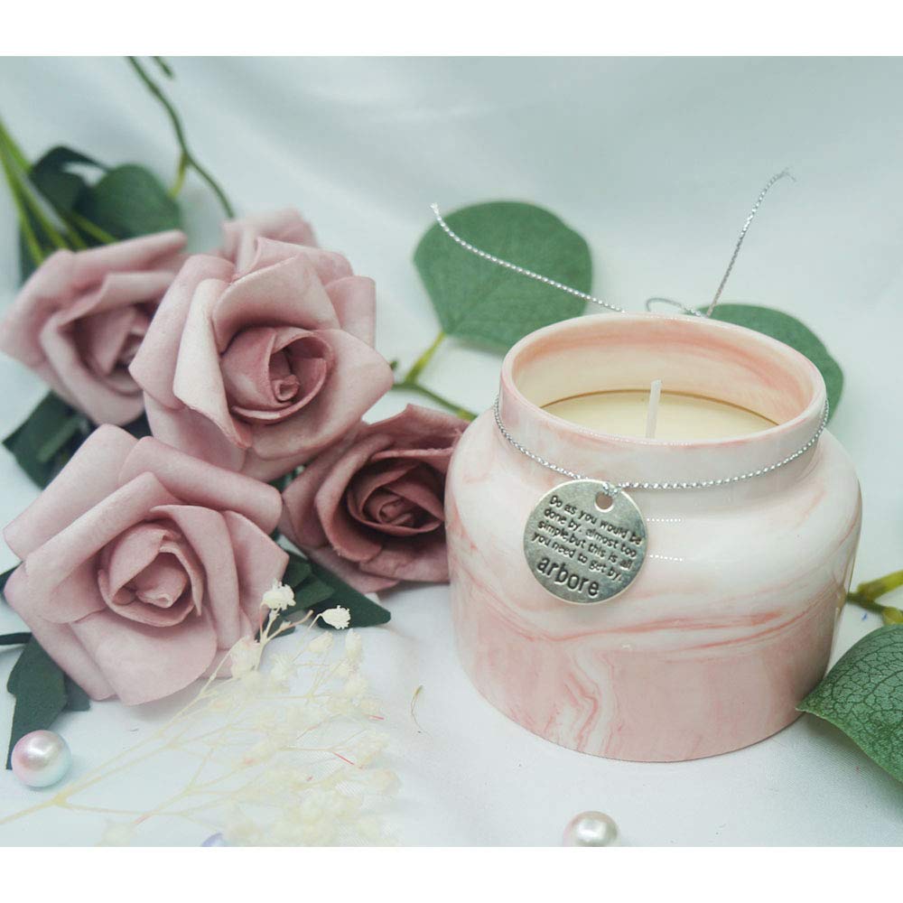 Natural Soy Wax Scented Candle, Aromatherapy Jar Candle, Fragrant Candle, Rosa, Pink, Relax & Fresh air, 1 piece
