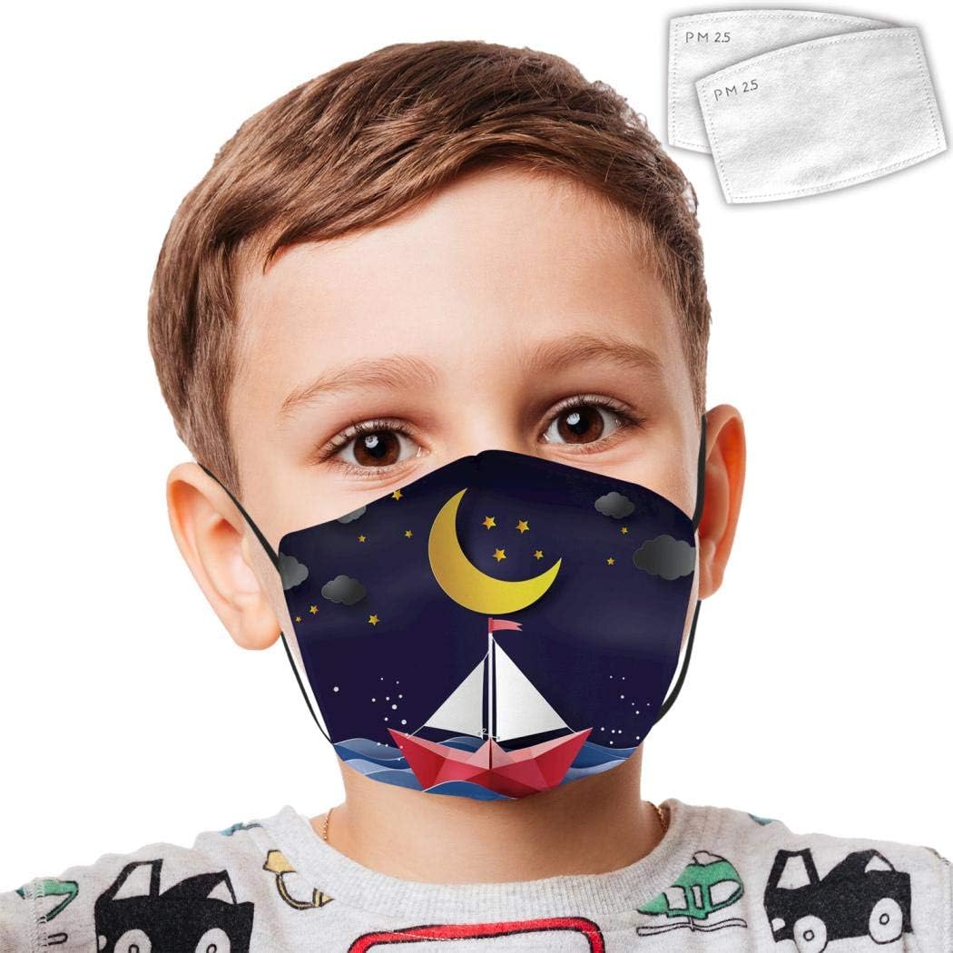 micidad Sailboat Kids Dust-Proof Facial Decorations 3D Printing Comfortable Fashion Adjustable Reusable