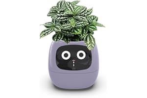 Itigoitie Smart Flowerpots,Smart Pet Planter,Ai Planter,Intelligent Flowerpots,Multiple Expressions,7 Smart Sensors, and Ai Chips Make Raising Plants Easy and Fun for Living Room,Plant-Free(Purple)
