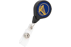 Desert Cactus Golden State Warriors Retractable Badge Holder NBA ID Reel with Ticket Clip for Lanyard, Work, School & Office Access (Design A)