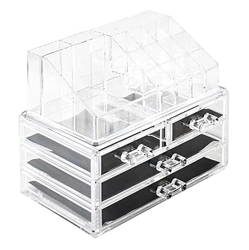 Amazon Com Acrylic Cosmetic Jewelry Storage Case Organizer Makeup