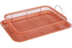 Air Basket for Oven Stainless Steel Accessories Rack Crisper Tray Bacon Cooker Broiler Pan for Basket Non-Stick Baking