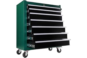 LKTART 7-Drawer Rolling Tool Chest with Wheels Multifunctional Tool Chest Portable Tool Storage Cabinet with Locking System for Garage Workshop Warehouse Repair Shop Green