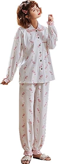 Amazon Co Jp アビコ Abico マタニティ パジャマ 春秋 可愛いプリント 丸襟 前開き 授乳服 授乳口付き ウエスト調節 妊婦服 産前産後 ルームウェア 服 ファッション小物