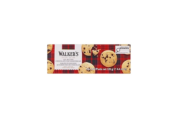 WALKER’S SHORTBREAD CHOCOLATE CHIP COOKIES, PURE BUTTER SHORTBREAD COOKIES, 4.4 OZ (PACK OF 4)