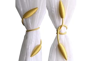 Valea Home 2-Pack Creative Curtain Tiebacks Random Modelling Curtain Holdbacks Eelicate Simple Type, Gold