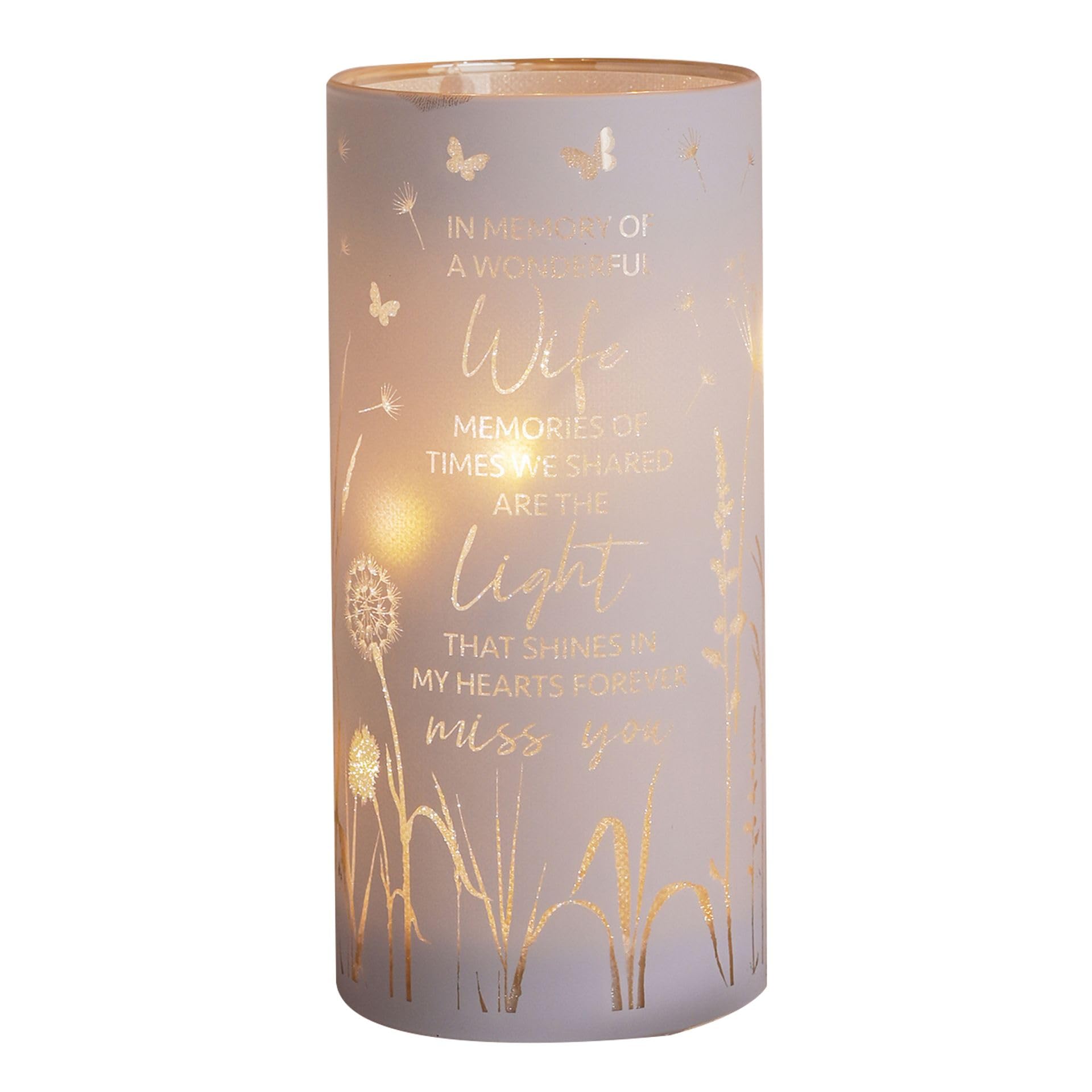 Widdop Thoughts of You LED Memorial Tube Light - Wife - Commemorative Light Present Memory Sentimental Message