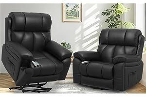 YONISEE Oversized Lift Chair Recliner for Elderly Set of 2, Living Room Chair with Massage & Heat, Power Recliner Chair for Adults with Heavy Duty and Safety Motion, 2 Concealed Cup Holders, USB Port
