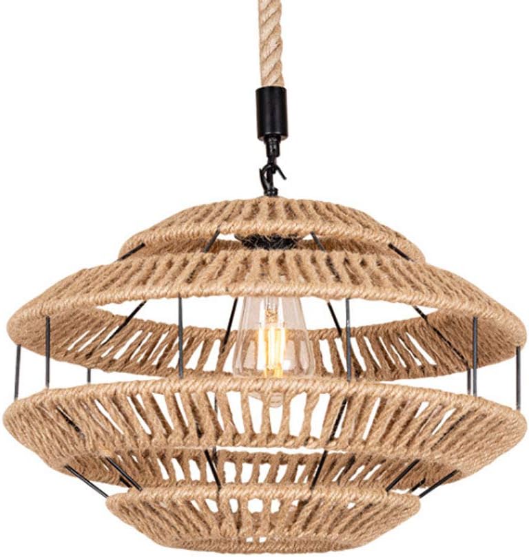 KPSHY Lámpara de araña de Cuerda de cáñamo Industrial de Viento Retro