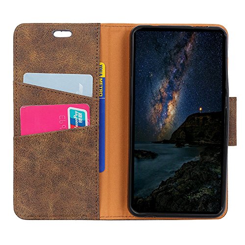 Scheam Motorola Moto G6 Wallet Leather Case with Protective Durable Leather Case Compatible with Shell Folio flip Cell Phone Cover Bag with Card Slots,Cash Pocket,Brown - Thumbnail 5