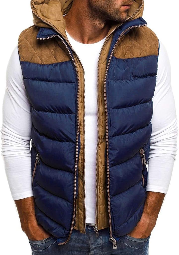 Hotsell〔ㄥ〕Padded Gilet Mens Down Vest Gilet Hooded Autumn and Winter ...