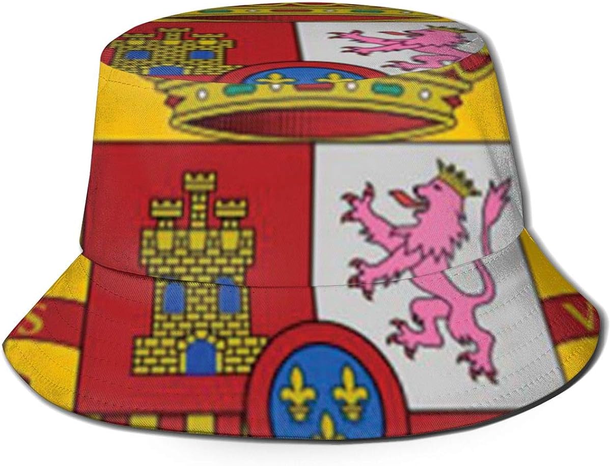 HBCC Spanish Flag Unisex Cotton Packable Black Travel Bucket Hat