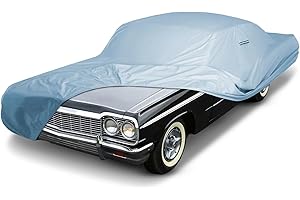 iCarCover Premium Car Cover for 1958-1971 Chevy Impala 2-Door, 4-Door Heavy Duty Waterproof All-Weather Automobiles Custom Fit Indoor Outdoor UV Snow Protection Covers with Straps and Bag