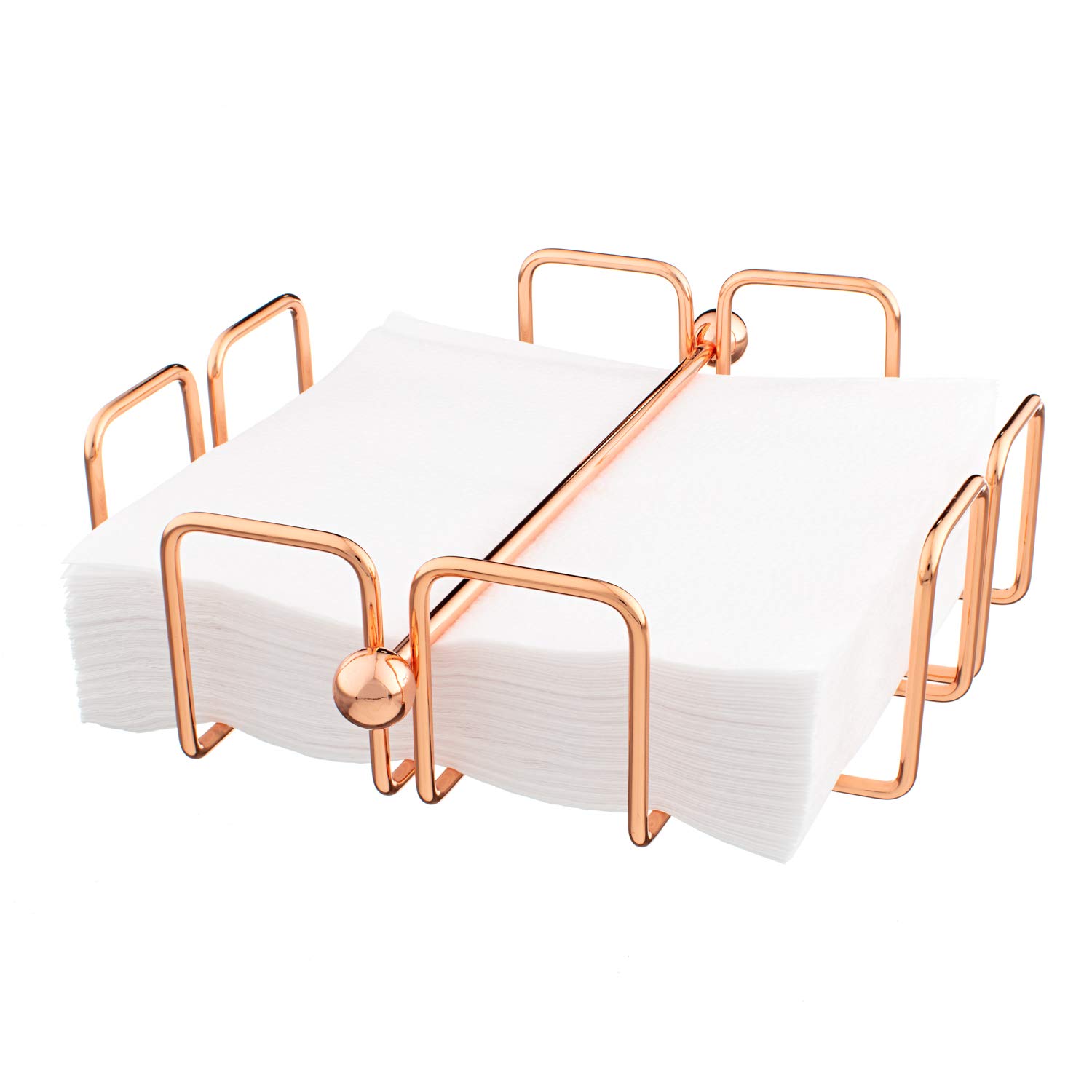 simplywire – Napkin/Serviette Holder with Weighted Bar – Copper Colour Coated Steel - Contemporary