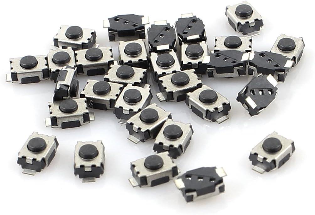 30 Pcs 4mm x 3mm 2 Pins SMD SMT Ultrathin Momentary Push Button Tactile