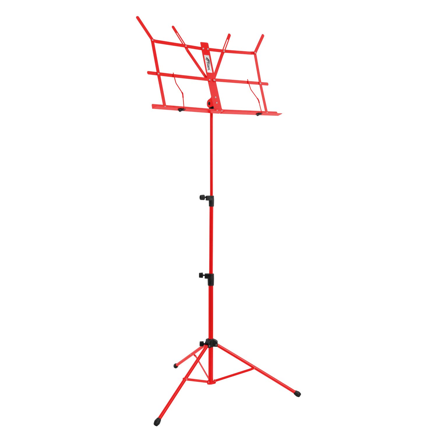 Tiger MUS49-RD Portable Easy-Folding Sheet Music Stand – Red