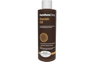 Furniture Clinic Danish Oil | Wood Care for Interior & Exterior Furniture | Restore, Seal & Protect Oak, Pine, Teak & More | Non-Toxic Natural Satin Finish | Repels Water, Stains, Dirt | 8.5oz/250ml