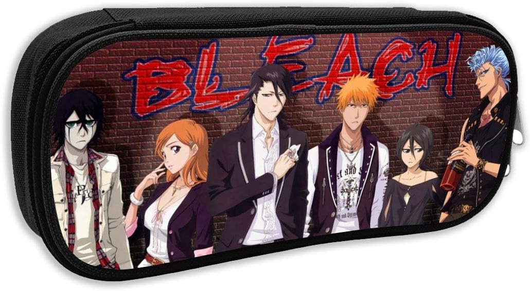 Anime Bleach Characters Poster Pencil Case Big Capacity Pouch Bag Stationary Bag with Zipper Portable Durable Capacity Bag for College Office School Supplies Students Gift Set