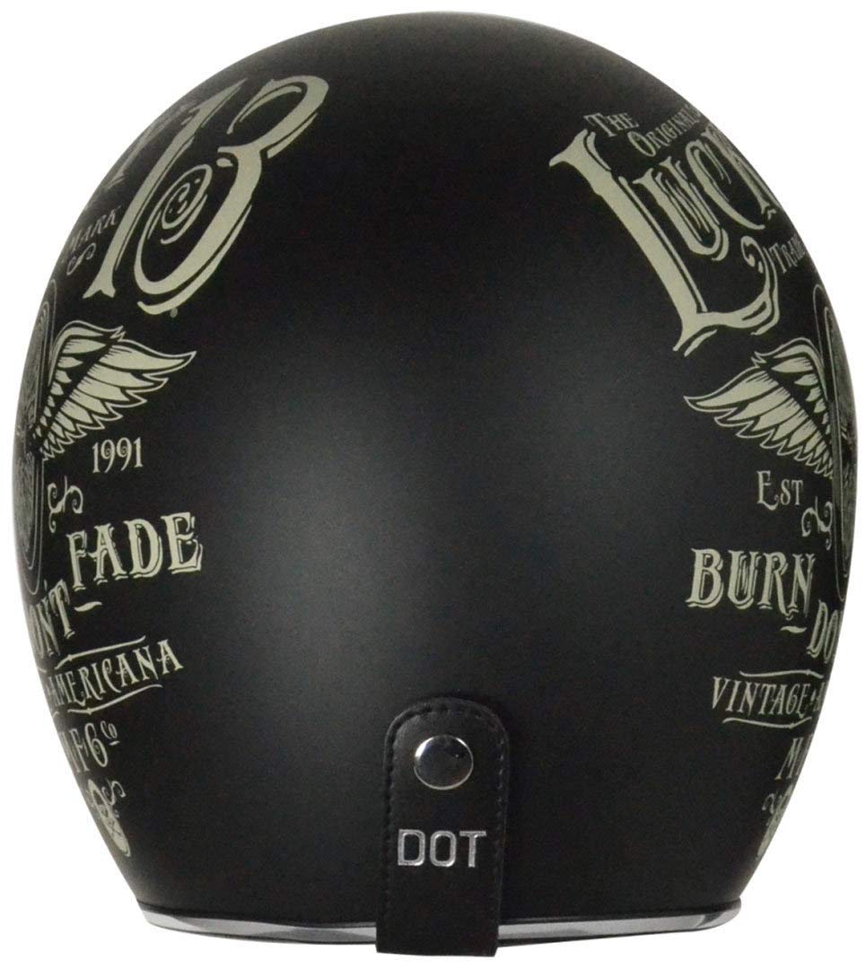 Casque Moto Origine Primo Flying Wheel - Style Rétro - Homologué ECE 22-05 - Taille M Noir