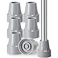 Crutch Tips, 6-Pack 7/8 Inch Crutch Feet Cap Upgrade Heavy Duty Rubber Accessories Replacement Rubber Cane Tips（6Pcs）