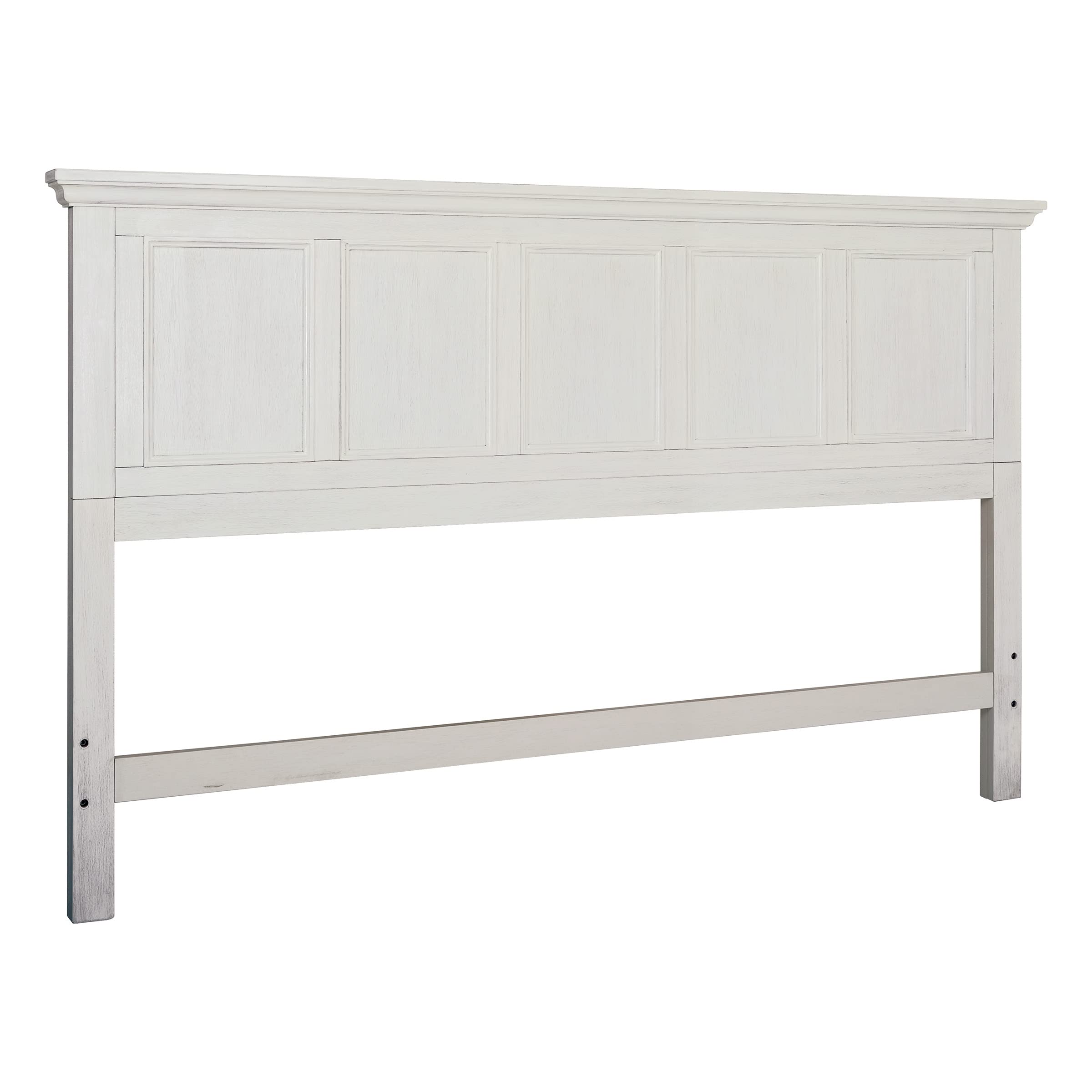Photo 1 of OSP Home Furnishings Farmhouse Basics King Headboard ONLY, Rustic White Finish
