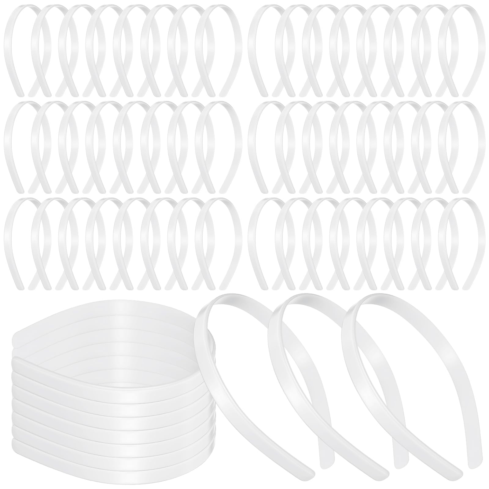 Photo 1 of Hotop 100 Pcs Plastic Headbands Bulk 1 Inch Wide Craft No Teeth Plain Headbands DIY Hair Band Accessories for Girls Women (White,1/2 Inch Wide)
