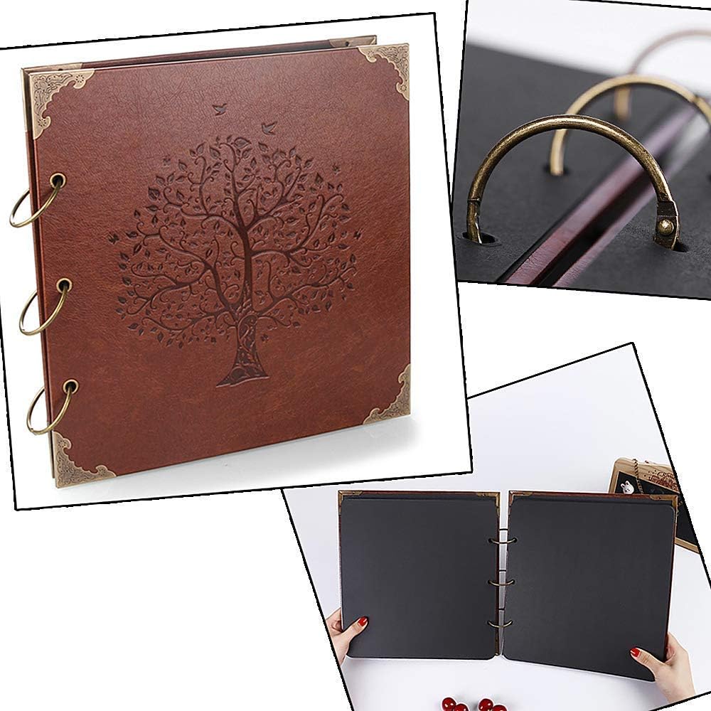 Download Photo Mounting Corners Double Sided Refill Pages Bundle Advcer Photo Album Diy Scrapbook 10x10 Inch 70 Pages Vintage Leather Cover Three Ring Binder Family Tree Booth With 408 Self Adhesive Photos Corners For