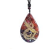 Day Day Up Phoenix Bird Pendant With Natural Agate Stone Necklace Orgone Pendant Rope Chain For Women Healing Crystal Jewelry Adjustable