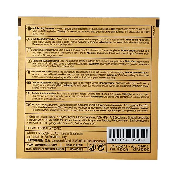 Comodynes Self-Tanning Natural + Uniform Color Towelette Pack of 8