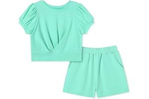 SANMIO Toddler Girl Clothes 2026 Summer 2 Piece Outfits Short Puff Sleeves T-Shirt and Shorts Clothing Set Size 4-10 Years