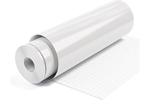 Hisiu White Permanent Vinyl, Glossy White Vinyl for Cricut, 12" x40FT White Adhesive Vinyl Roll for All Cutting Machine, White Vinyl Roll for Outdoor and Indoor Decor,Wedding Party,Signs,Craft,Mug