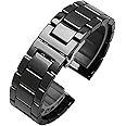 Nice Pies Ceramic Watch Band Universal strap with Quick Release Pins Butterfly Buckle Deployment Clasp Bracelet 14mm 16mm 18mm 20mm 22mm White Black