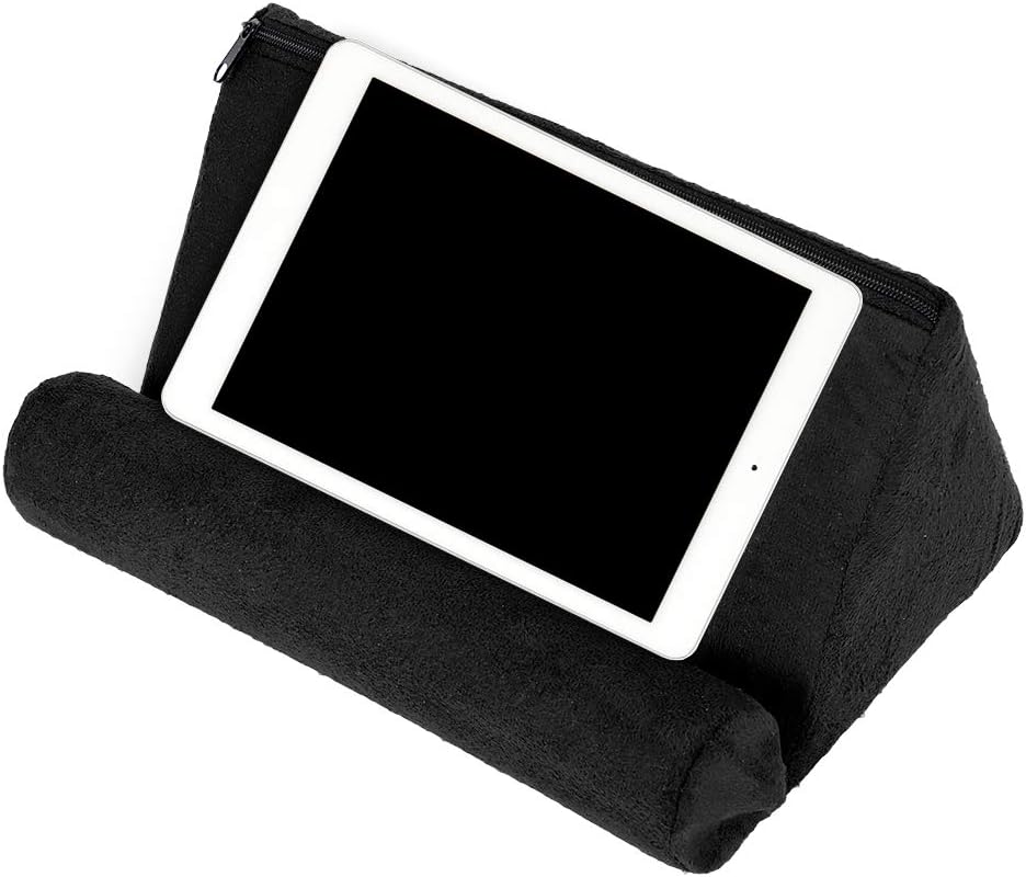 Tablet Pillow Holder Sponge Universal Book Reading Lap Bed Stand Cushion Rest Support for iPad Phone Tablet,Used On Bed Desk Car Sofa (Black)