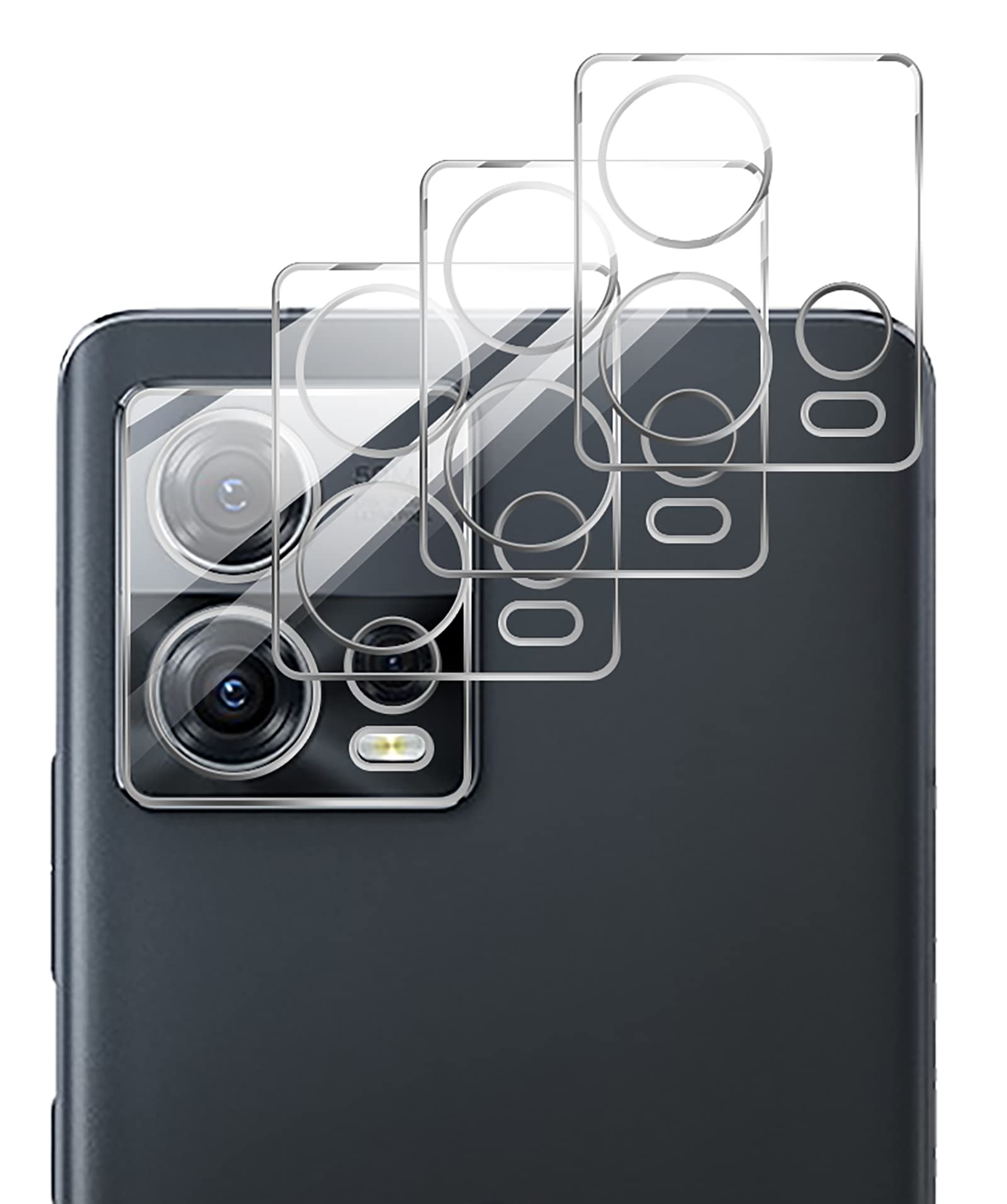 GIOPUEY [Full Protection Camera Lens Protector Compatible with Motorola Edge 30 Fusion, [3 Pack] 3D Camera Tempered Glass [Highly Transparent] Camera Protector for Motorola Edge 30 Fusion