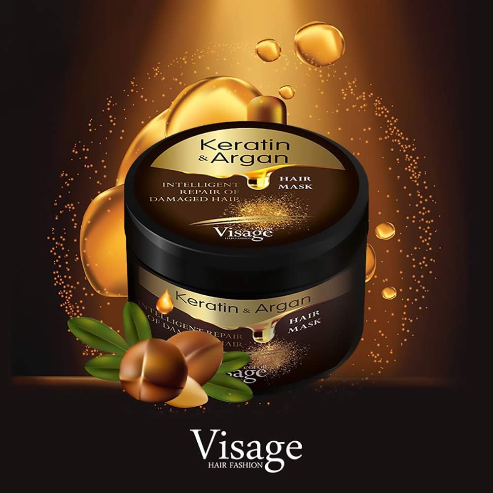 Visage Professional Hair Mask Argan Oil & Keratin, 500 ml (Pack of 1) - Image 3