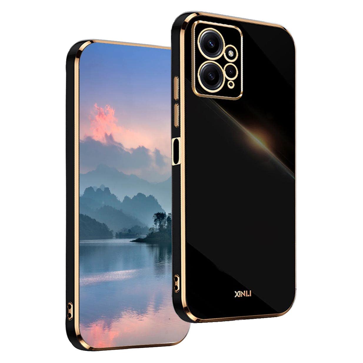 UPLAI Case for Xiaomi Redmi Note 12 4G, Ultra Thin Shockproof Protection Cover with Electroplating Design, Premium TPU Bumper and Soft Silicone Stylish Durable Cover.(Black) — image 1