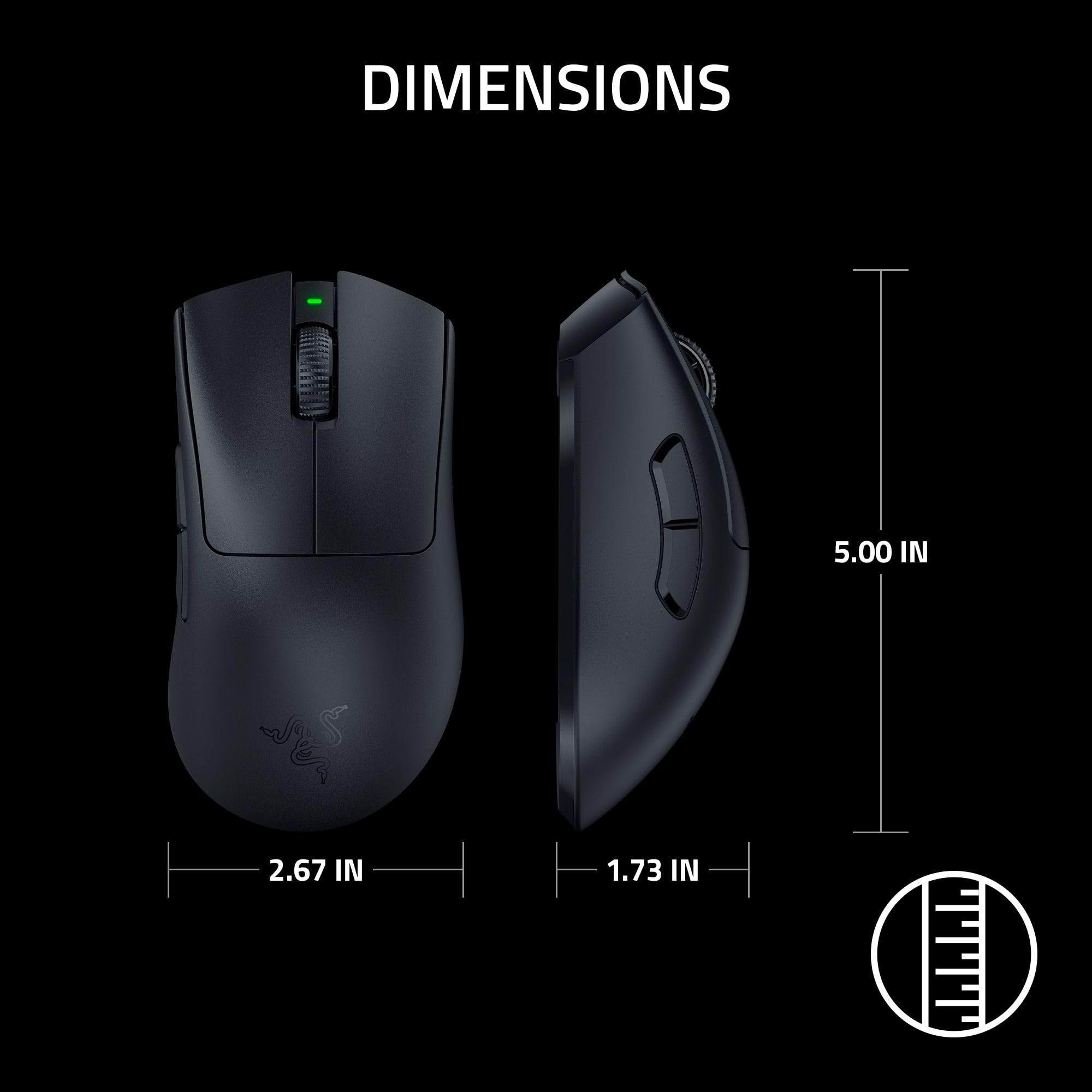 Razer DeathAdder V3 Pro Gaming Mouse: 63g Ultra Lightweight - Focus Pro 30K Optical Sensor - Fast Optical Switches Gen-3 - HyperSpeed Wireless - 5 Programmable Buttons - 90 Hr Battery - Black