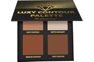 LAMORA Contour Palette Powder Contour Kit - Contouring Makeup Palette With Mirror - 4 Highly Pigmented Matte Colors For Contouring And Highlighting - Vegan, Cruelty Free And Hypoallergenic