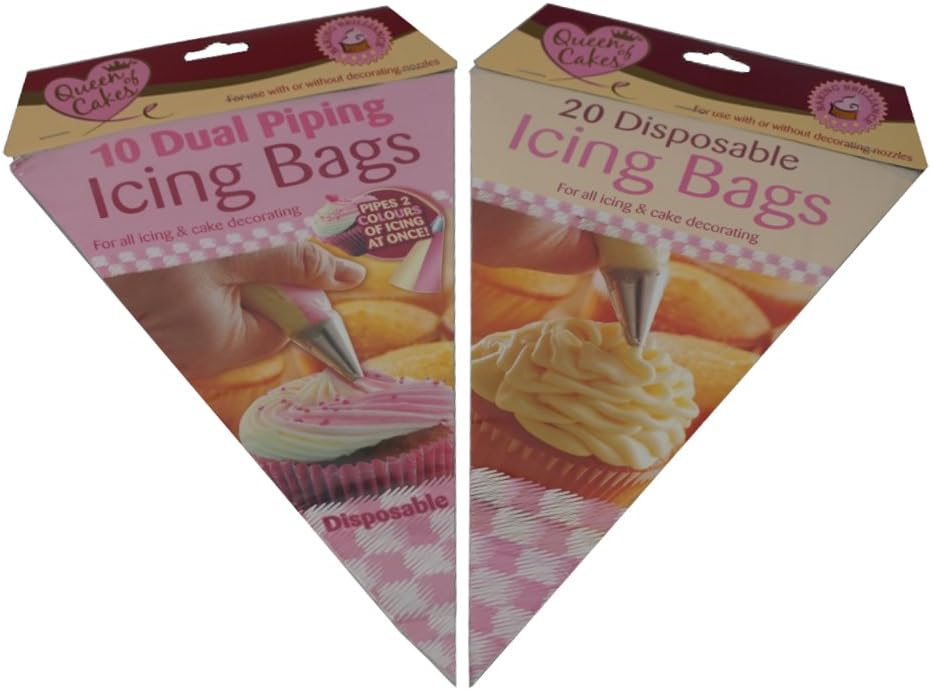 20 Disposable Icing Bags and 10 Dual Piping Icing Bags