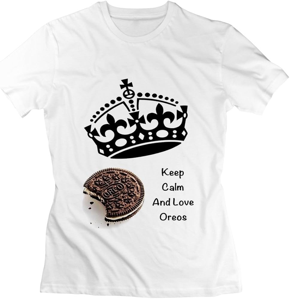 Amazon.com: LianJian Oreo Cookie Keep Calm and Love Oreos Women's T-Shirt White Womens: Clothing