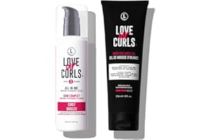 Love Ur Curls® All-in-One Curl Cream Styler for Curly Hair and Irish Sea Moss Hair Gel Bundle, Define, Hydrate and Style with