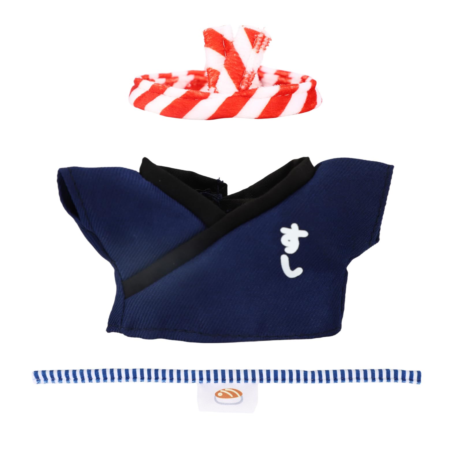 Sinbana Sushi Doll Clothes Set, Plush Adorable Sushi Chef Doll Cute Kimono Blue Clothes Miniature Role Play Outfit for 17cm/6.7in Plush Toy Decoration Accessories Parts Display & Collection