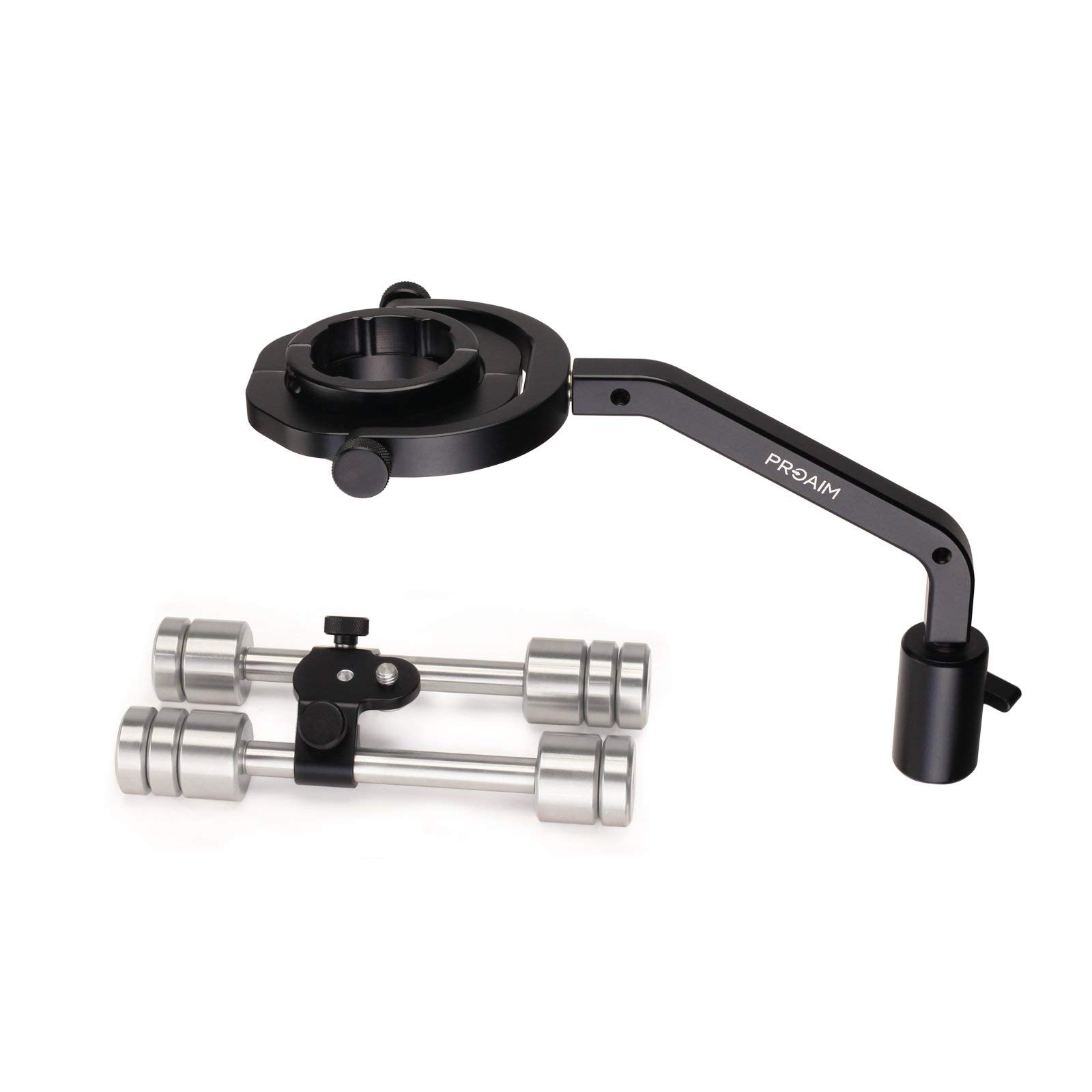 PROAIM Gimbal Brace Mount for Camera Gimbal & Stabilizer Vest Arm. For Vest/Arm with 16mm Pin Mount. 10 x Counterweights with 15mm LWS Rods (P-GMBC-01)
