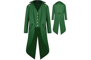 BITSEACOCO Boys Medieval Tailcoat Jacket Halloween Costumes, Gothic Steampunk Vintage Victorian Frock Uniform Coat