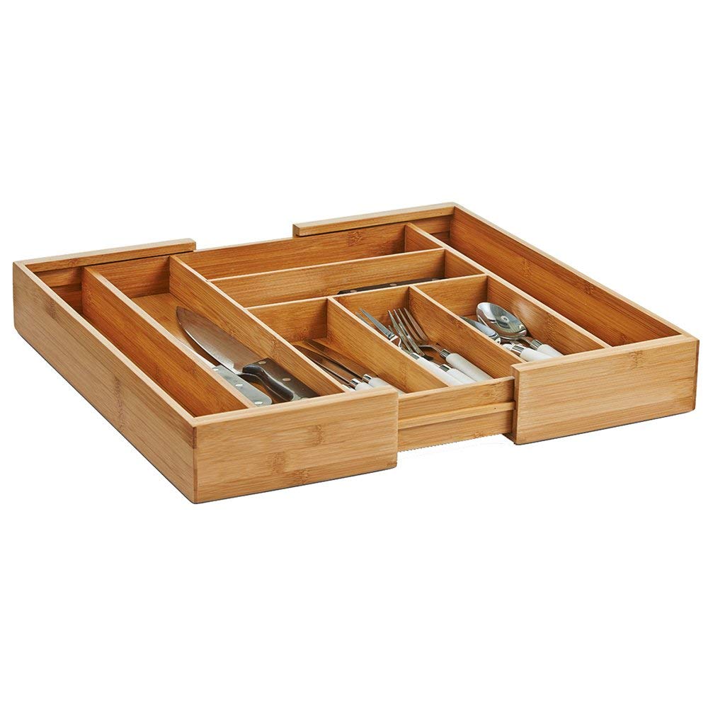 Zeller Cutlery Box, Brown, 35-58 x 43 x 6.5 cm