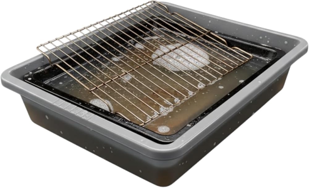 Optimal Products Large Oven Grill Rack Cleaning Soaking Tray 55x40cm