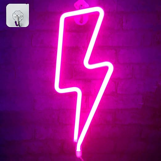 lightning bolt neon table lamp